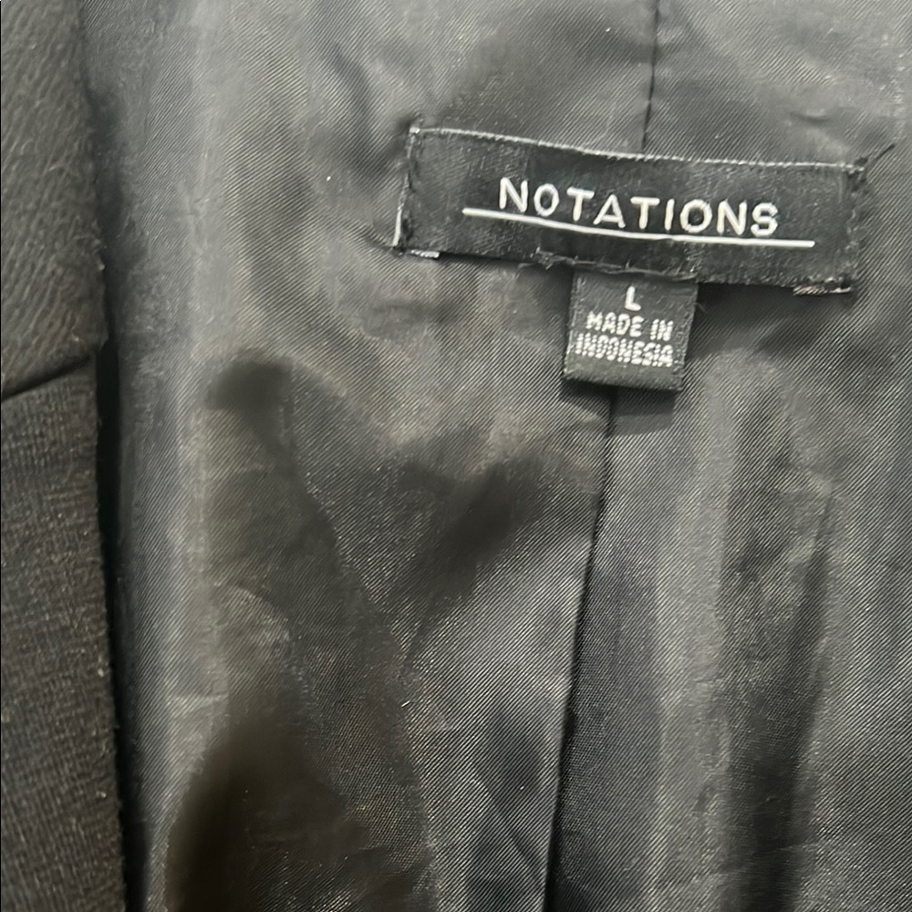 Notations Black Blazer Tailored Fit Classic Style - Picture 2 of 3